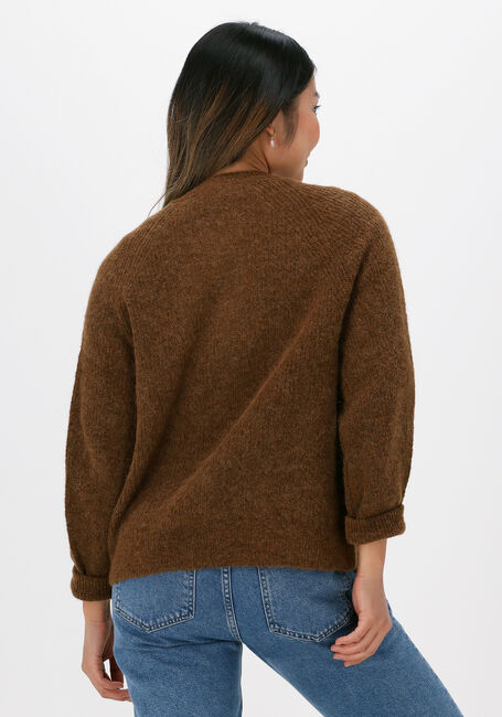Braune SELECTED FEMME Strickjacke SLFLULU LS KNIT SHORT CARDIGAN - large