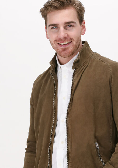 Taupe GOOSECRAFT Lederjack THOR BOMBER - large