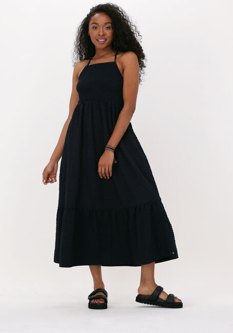 Schwarze SCOTCH & SODA Midikleid MIDI LENGTH HALTER DRESS WITH SMOCKING DETAILS - large