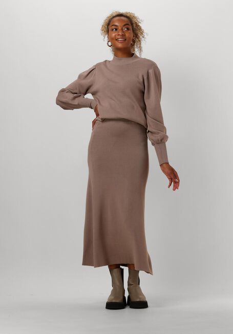 Braune Y.A.S. Maxirock YASFONNY HW ANKLE KNIT SKIRT - large