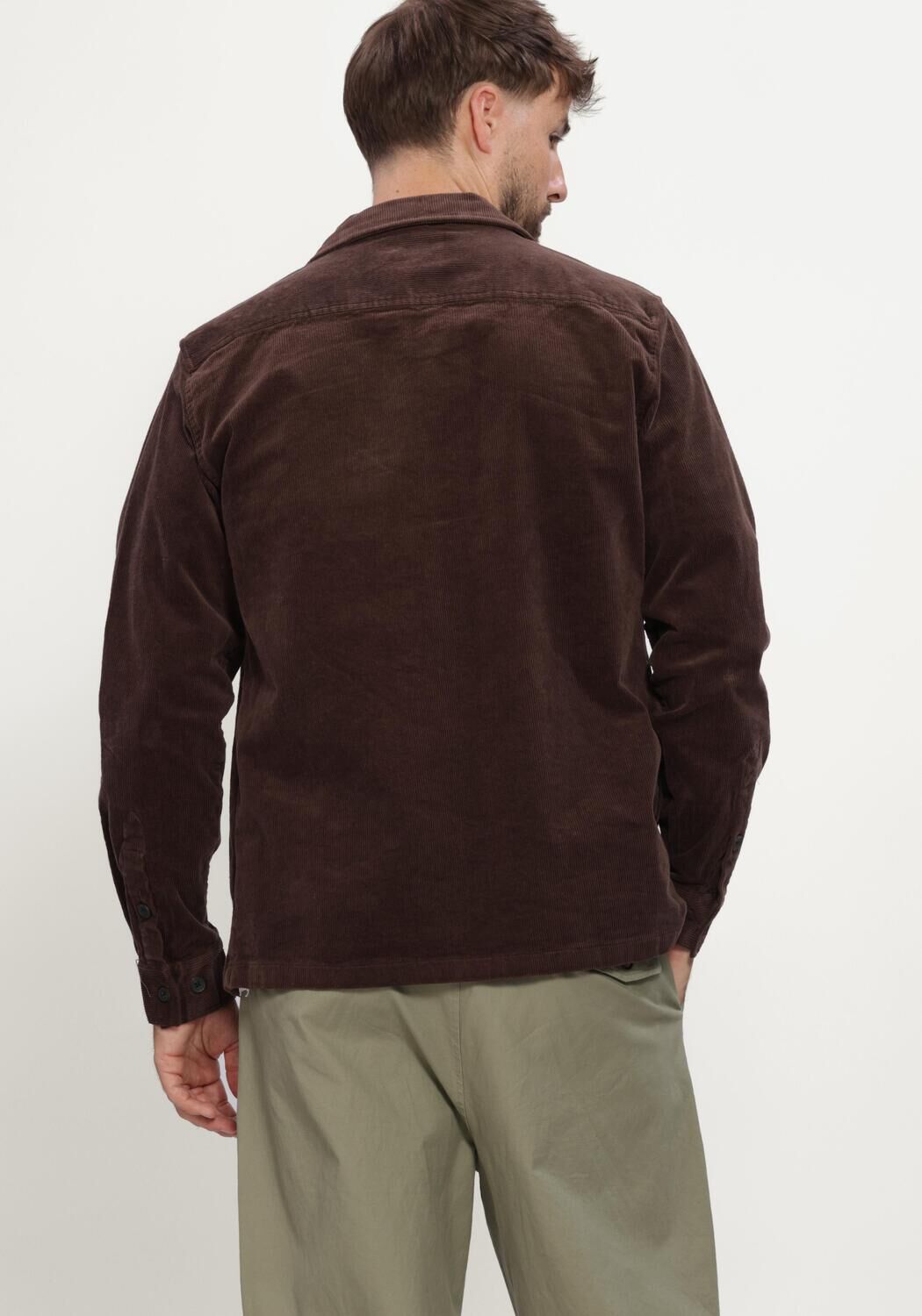 Braune ANERKJENDT Overshirt OSCAR CORD OVERSHIRT - large