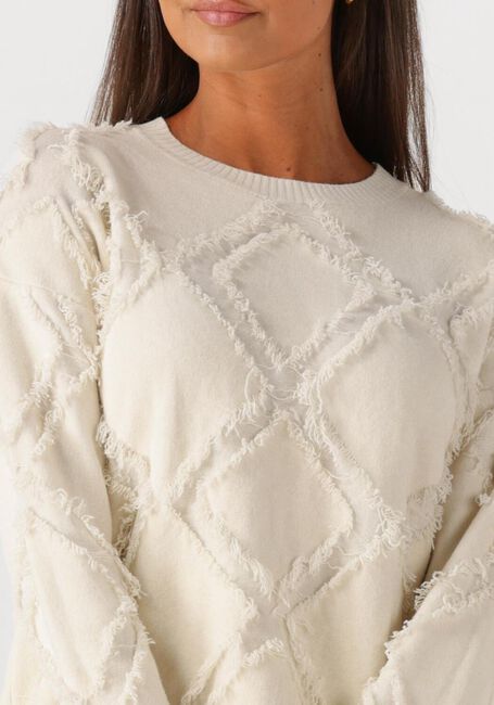 Ecru SUMMUM Pullover SWEATER COMFY VISCOSE BLEND KNIT - large