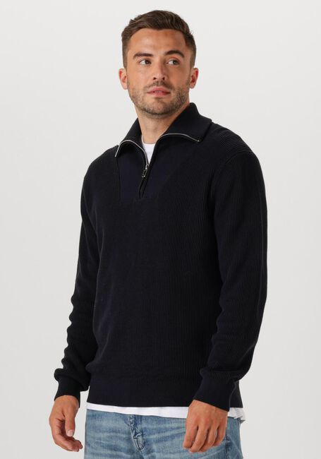 Dunkelblau PURE PATH Pullover LOOSE FIT HALF ZIP KNITWEAR - large