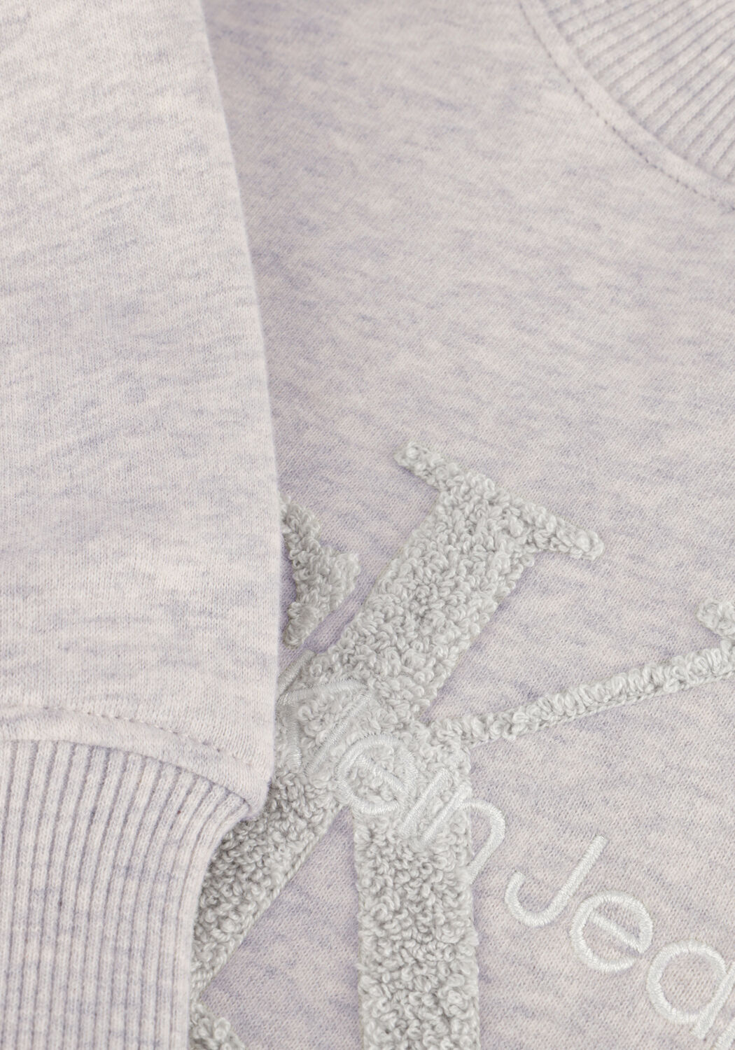 Graue CALVIN KLEIN Pullover CHENILLE MONOLOGO CREWNECK - large