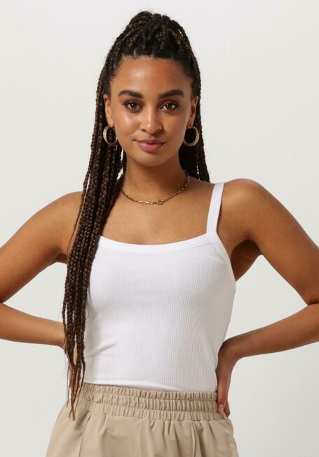 Weiße SELECTED FEMME Top SLFCELICA ANNA STRAP TANK TOP - large