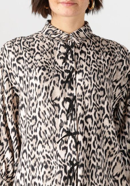 Beige JANSEN AMSTERDAM Blusen ROBINE BLOUSE WA 798 3/4 SLEEVE BOWDETAILS - large