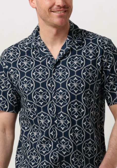 Dunkelblau PURE PATH Casual-Oberhemd SHORTSLEEVE WITH ALL-OVER-PRINT - large