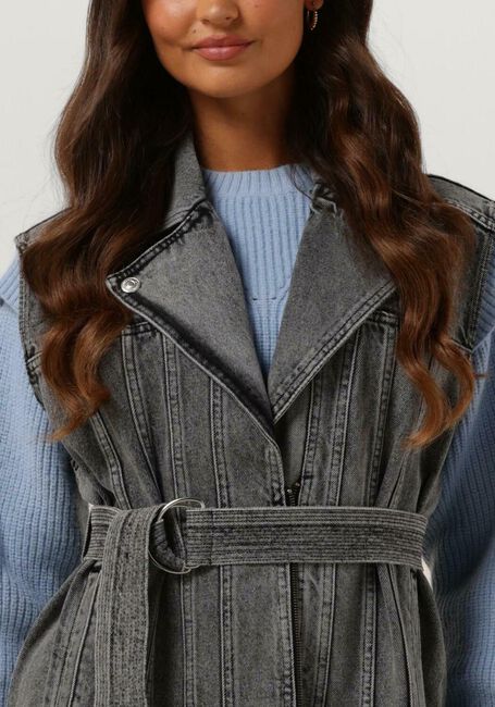 Graue COLOURFUL REBEL Gilet YALOU DENIM GILET - large
