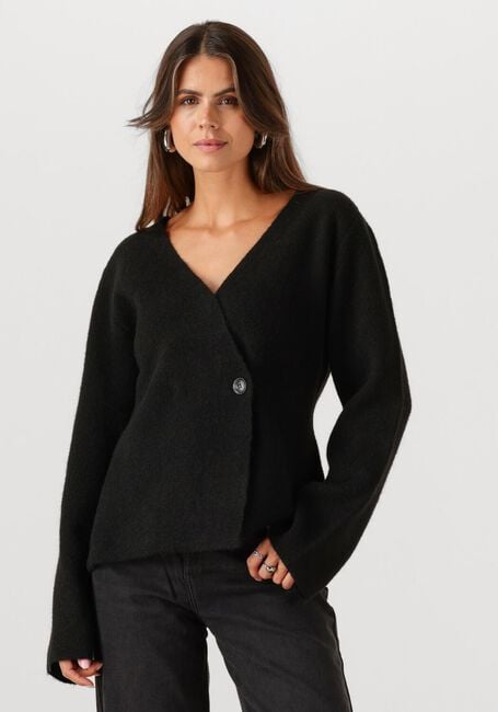 Schwarze NEO NOIR Strickjacke MARIE LOUISE KNIT CARDIGAN - large