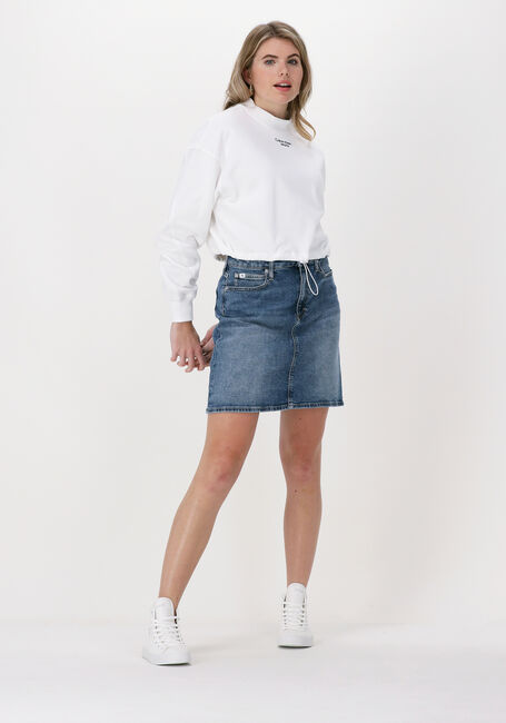 Weiße CALVIN KLEIN Sweatshirt STACKED LOGO MOCKNECK SWEATSHIRT - large