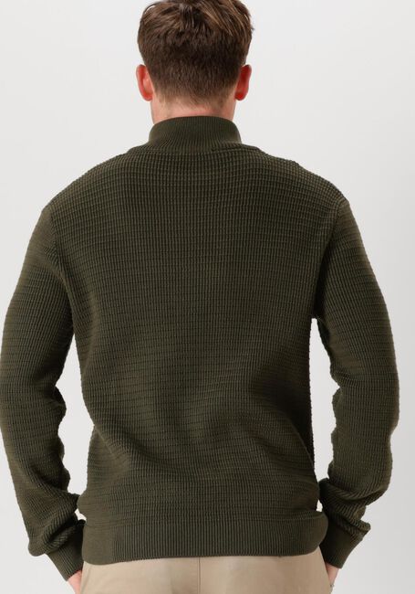 Dunkelgrün SELECTED HOMME Pullover SLHTHEO LS KNIT STRUCTURE HALF ZIP - large