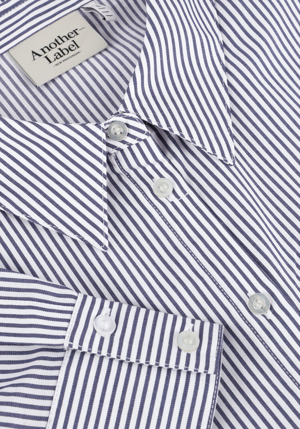 Blaue ANOTHER LABEL Blusen STELLA SHIRT L/S - large