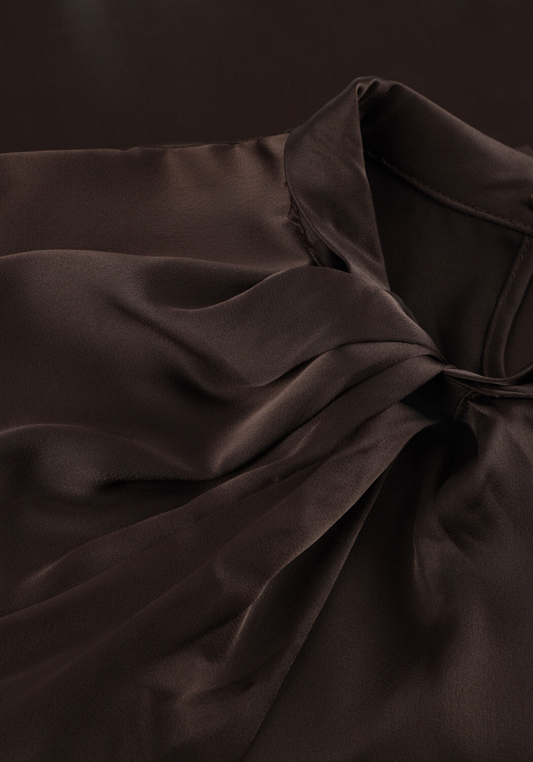 Braune NEO NOIR Blusen FLEUR DRAPY SATIN BLOUSE - large