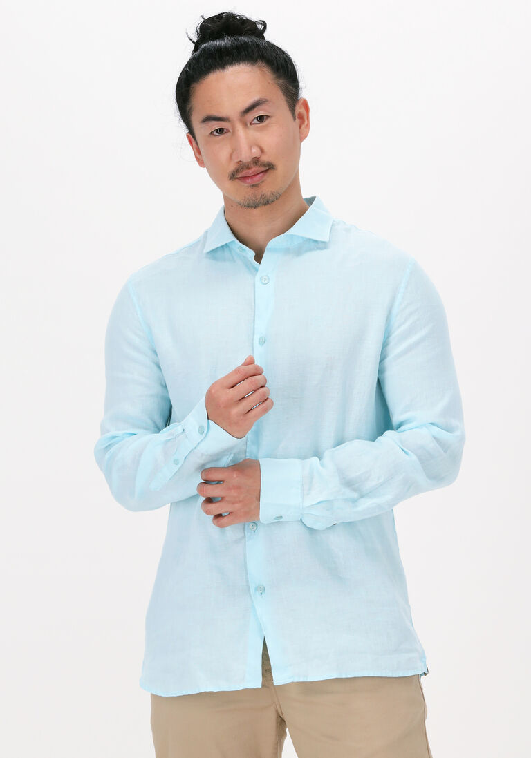 blaue dstrezzed casual-oberhemd jagger shirt linen