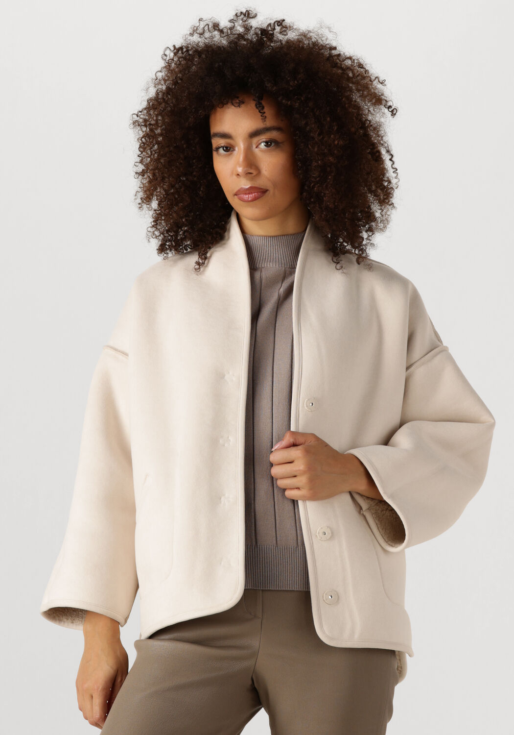 Ecru KNIT-TED Teddy-Jacke JOKO - large