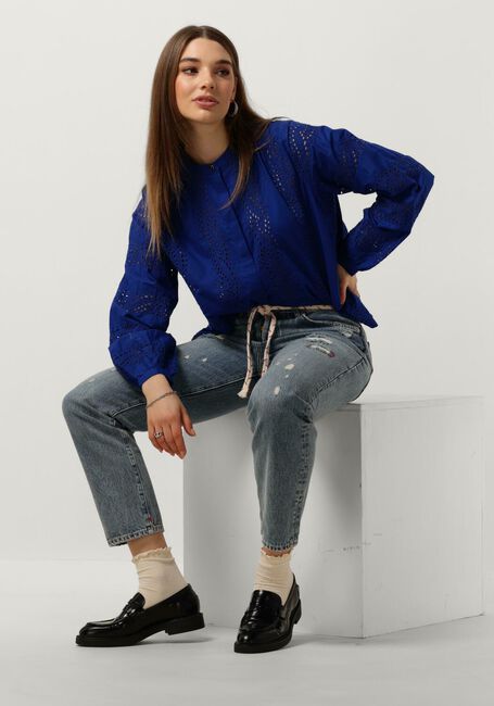 Blaue SCOTCH & SODA Blusen SHIRT WITH BROIDERIE ANGLAISE - large