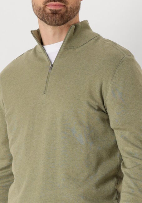 Khaki SELECTED MEN Pullover SLHBERG HALF ZIP CARDIGAN NOOS - large