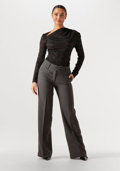 Schwarze HAUTE L'AMITIÉ Blusen LACE DRAPE NECK BLOUSE - large