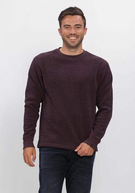 Bordeaux BUTCHER OF BLUE Pullover FLUX HEAVY WAFFLE SWEAT - large