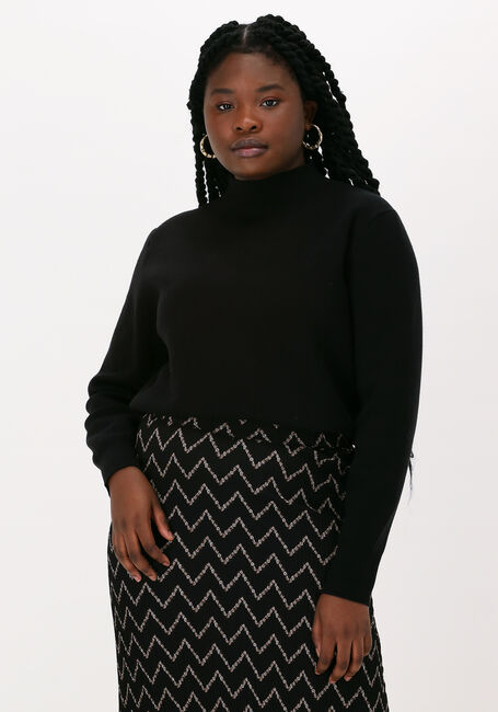 Schwarze SELECTED FEMME Pullover SLFCALI LS KNIT CROP B - large