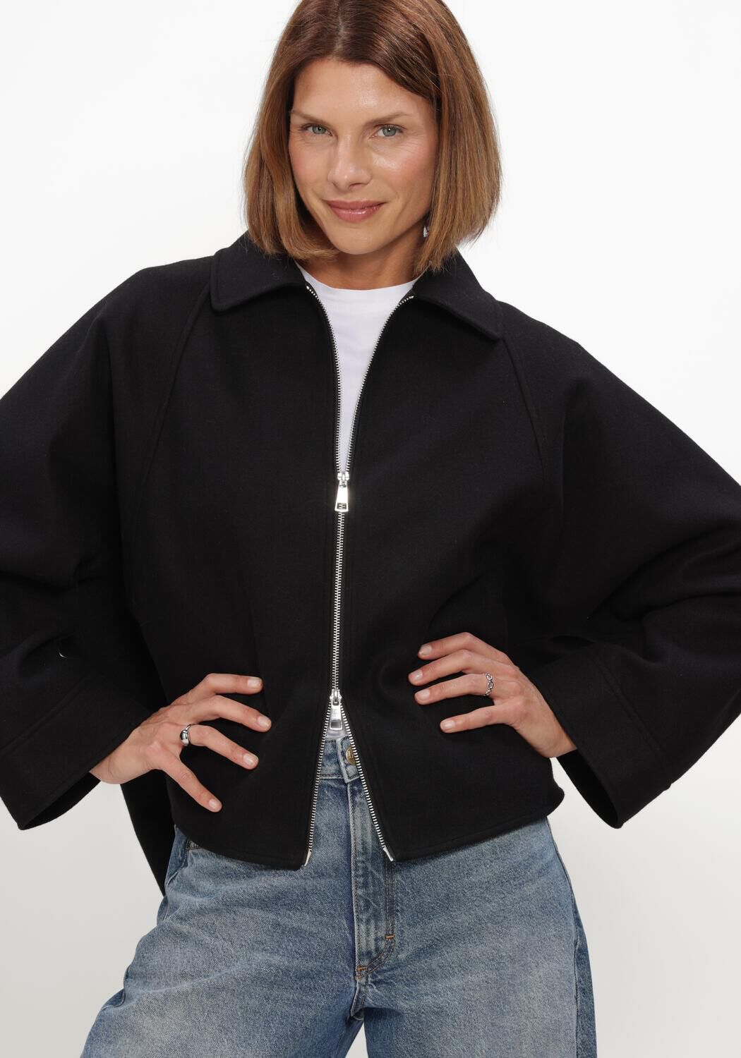 Schwarze WITHBLACK Jack WBLJACKIE BATSLEEVE JACKET - large