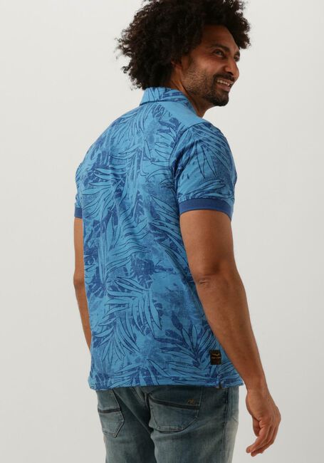 Blaue PME LEGEND Polo-Shirt SHORT SLEEVE POLO PIQUE MELANGE AOP - large