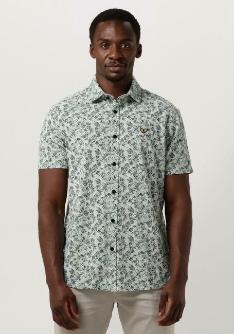 Blaue PME LEGEND Casual-Oberhemd SHORT SLEEVE SHIRT PRINT ON JERSEY SLUB PIQUE - large