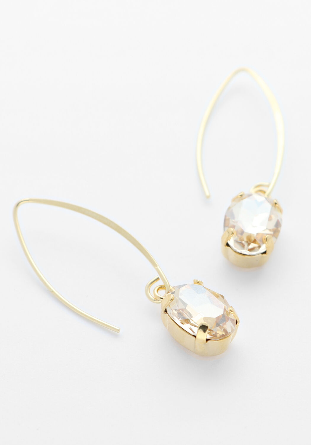 Goldfarbig LOTT. GIOIELLI Ohrringe OVAL STRASS PENDANT S - large