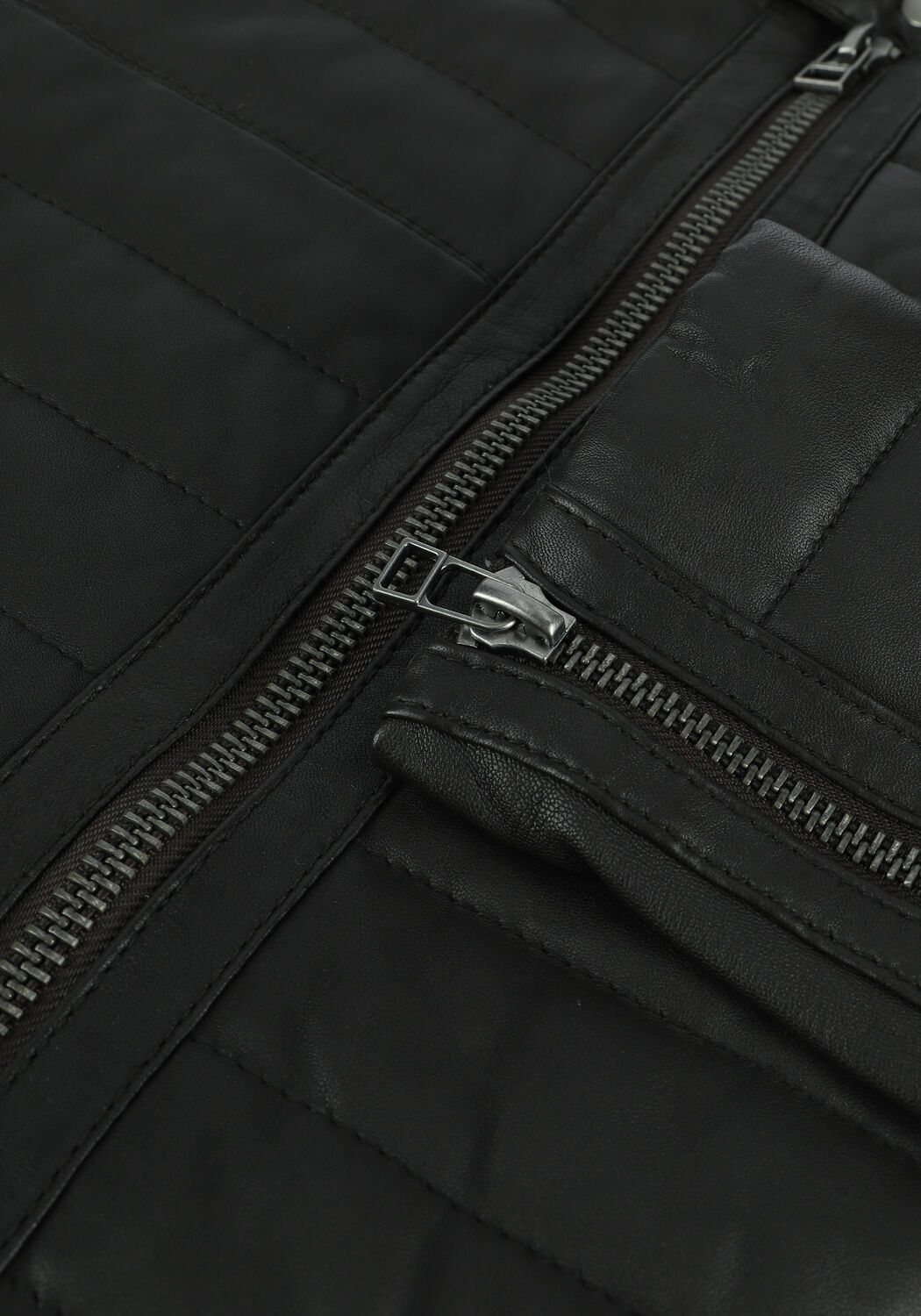 Braune GOOSECRAFT Lederjack GC KNIGHT BIKER - large