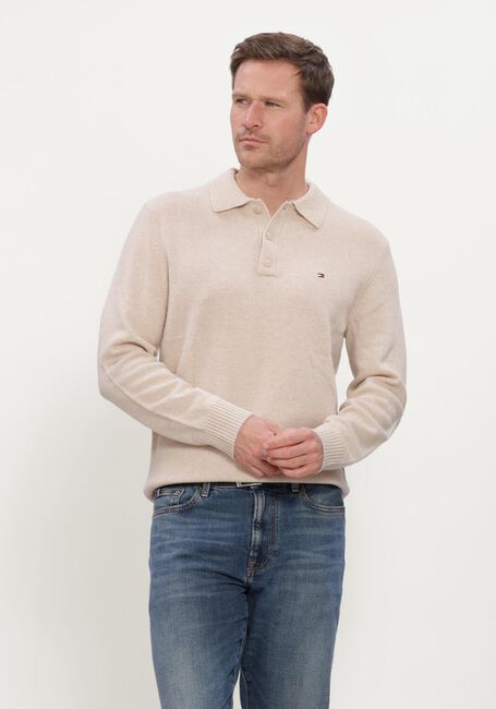 Beige TOMMY HILFIGER Polo-Shirt LAMBSWOOL LS POLO - large