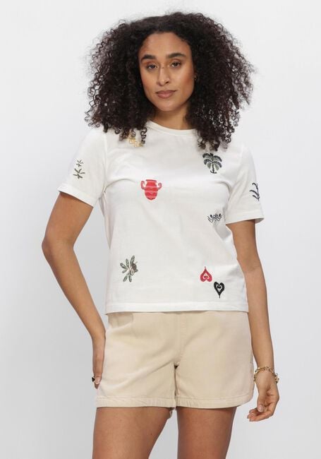 Wei&szlig;e OBJECT T-shirt OBJLUNAI 2/4 LO T-SHIRT - large