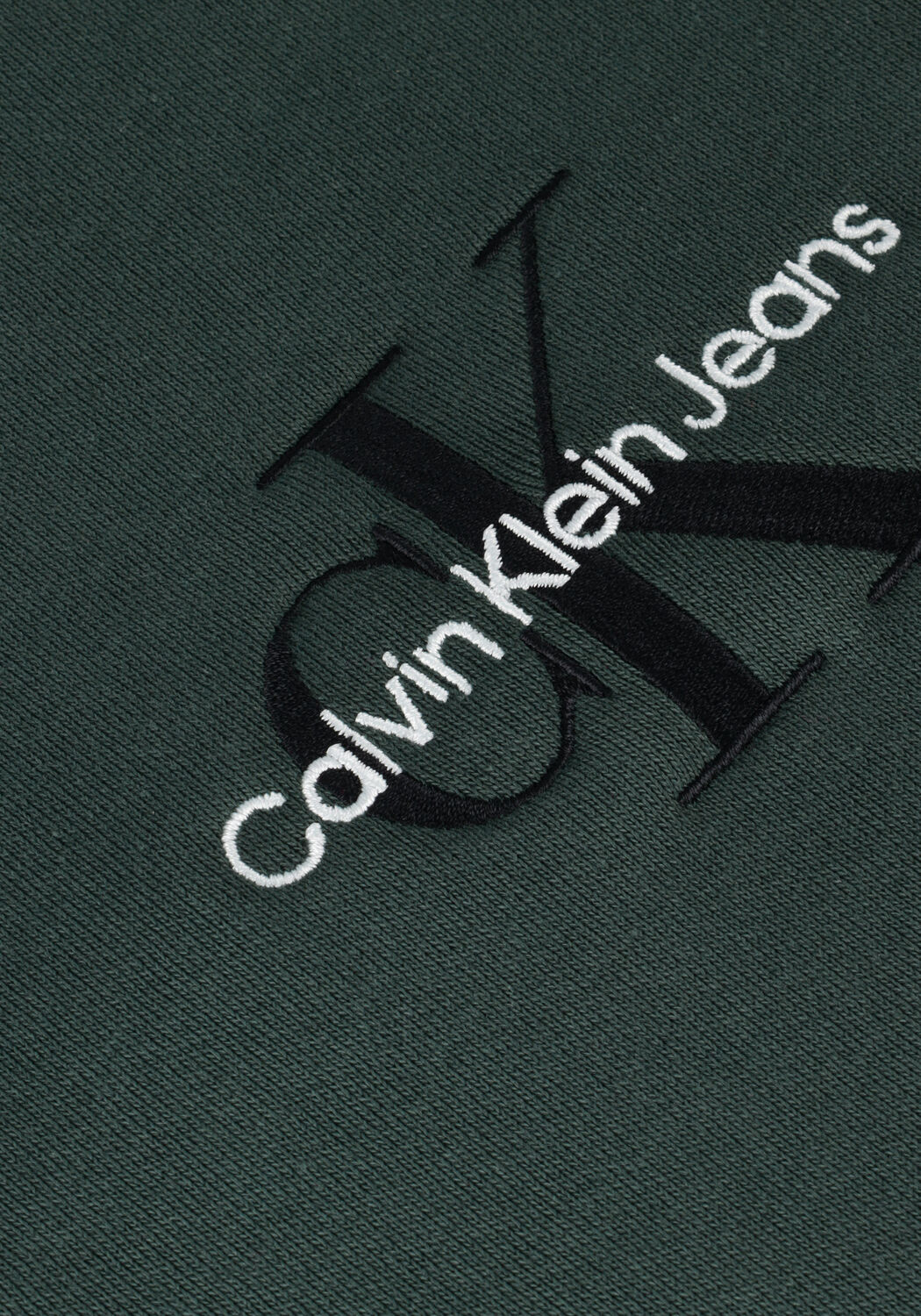 Dunkelgr&uuml;n CALVIN KLEIN Pullover MONOLOGO CREW NECK - large