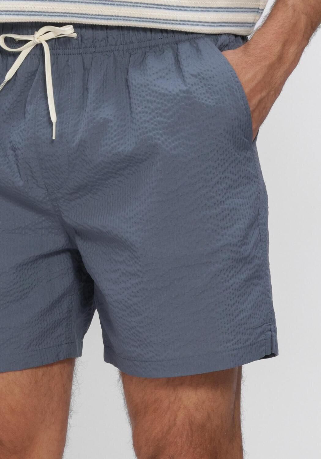 Blaue SELECTED MEN Badehosen SLHCOOPER-SEERSUCKER  SWIMSHORTS - large