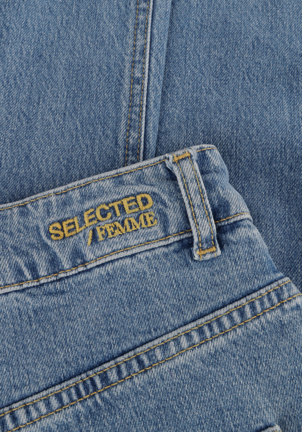 Blaue SELECTED WOMEN Wide jeans SLFELLIN-GRY HW EXTRA WIDE JEANS - large