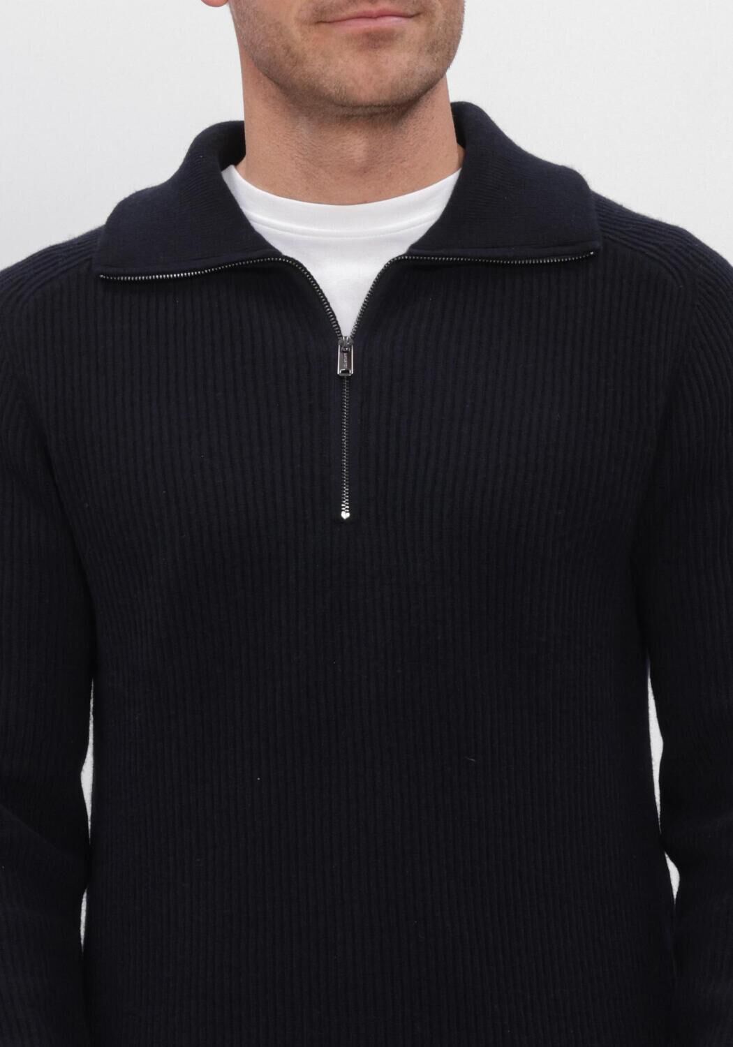 Dunkelblau PROFUOMO Pullover PULLOVER HALF ZIP HEAVY WOOL - large