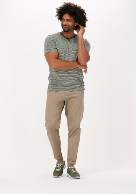 Olive SELECTED MEN T-shirt SLHNORMAN180 STRIPE SS O-NECK - large