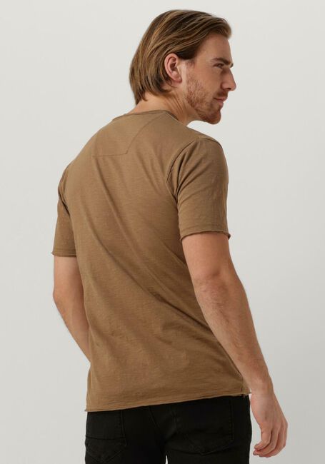 Camelfarbene DSTREZZED T-shirt MC. QUEEN SLUB JERSEY - large