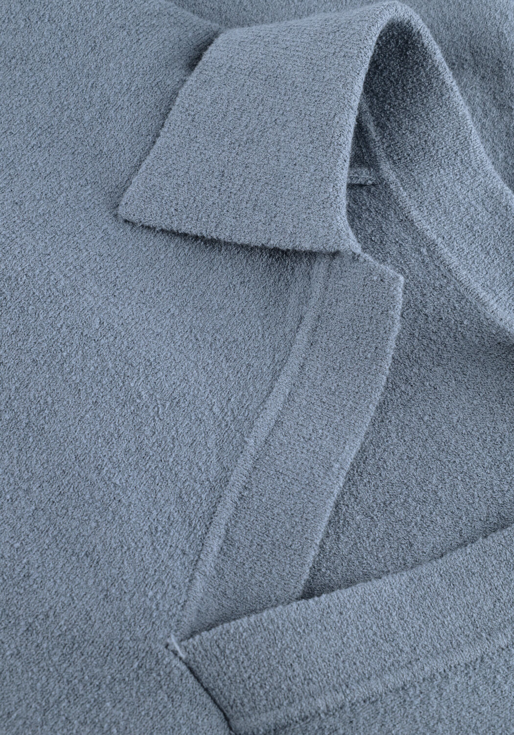 Blaue PROFUOMO Polo-Shirt POLO OPEN COLLAR COTTON CREPE - large