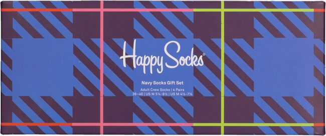 Blaue HAPPY SOCKS Socken 4-PACK NAVY SOCKS GIFT SET - large