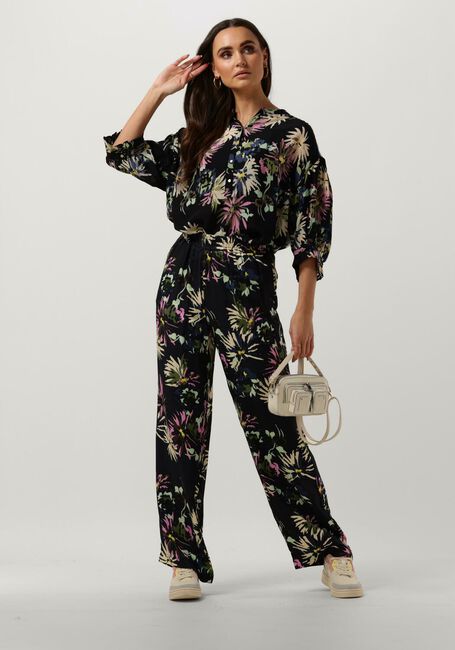 Schwarze SCOTCH & SODA Weite Hose GIA - MID RISE WIDE LEG PRINTED SILKY TROUSERS - large