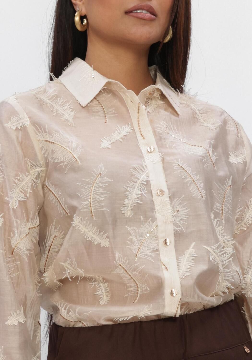 Creme NUKUS Blusen AYSHA BLOUSE FEATHERS - large
