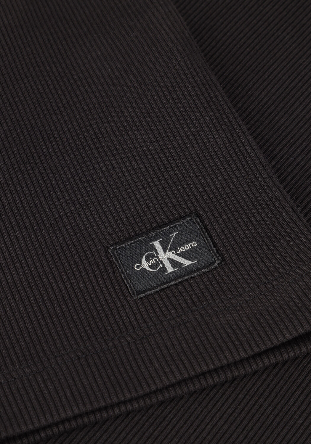 Schwarze CALVIN KLEIN Top WOVEN LABEL RIB SLEEVELESS TOP - large