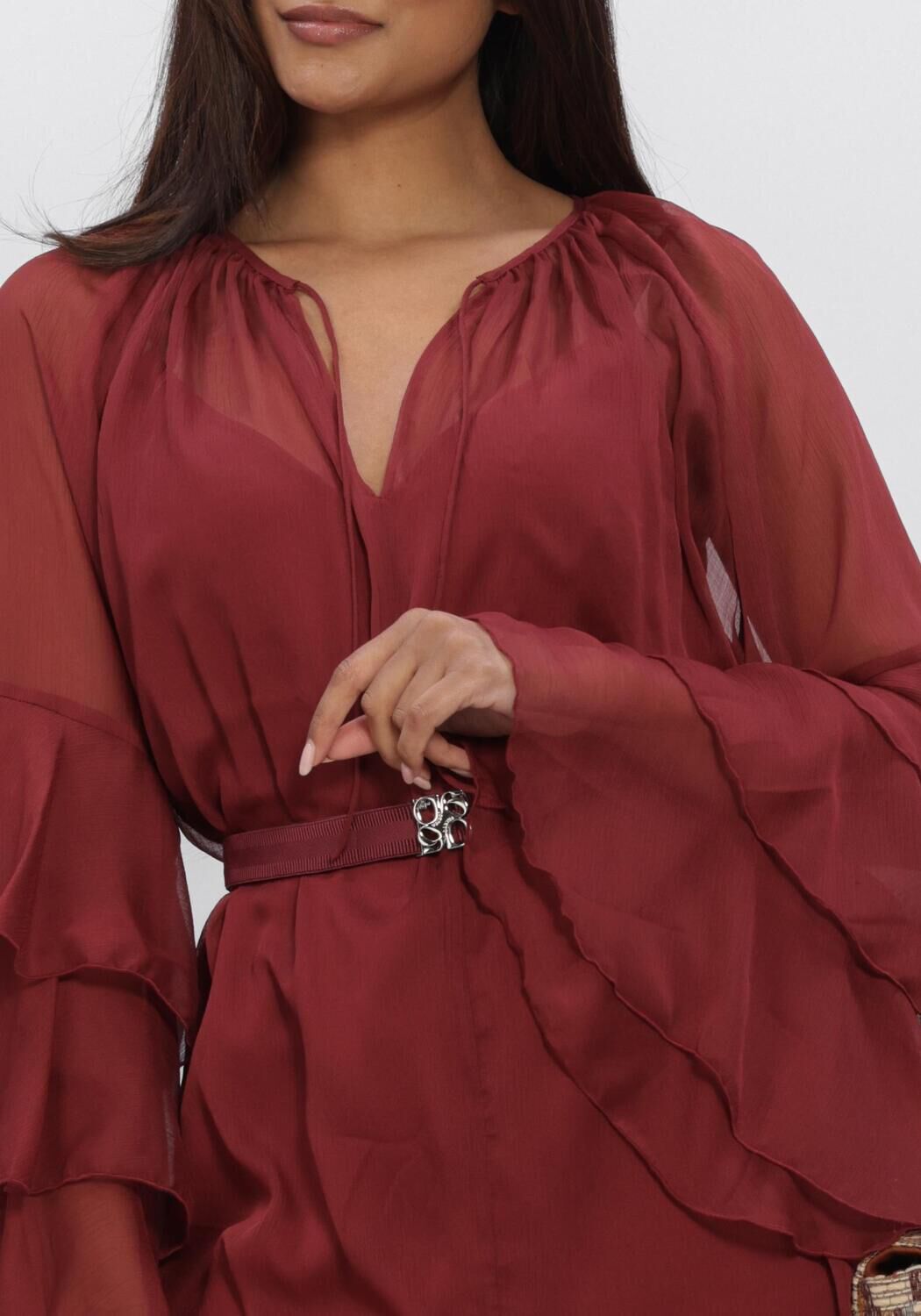 Bordeaux DANTE6 Minikleid SOLSTICE BOHO CHIFFON SHORT DRESS - large