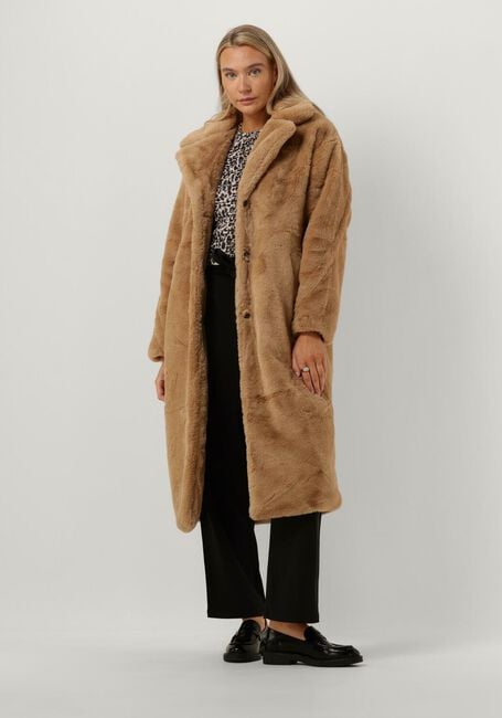 Taupe NOTRE-V Fake-Fur-Jack FUR COAT LONG - large