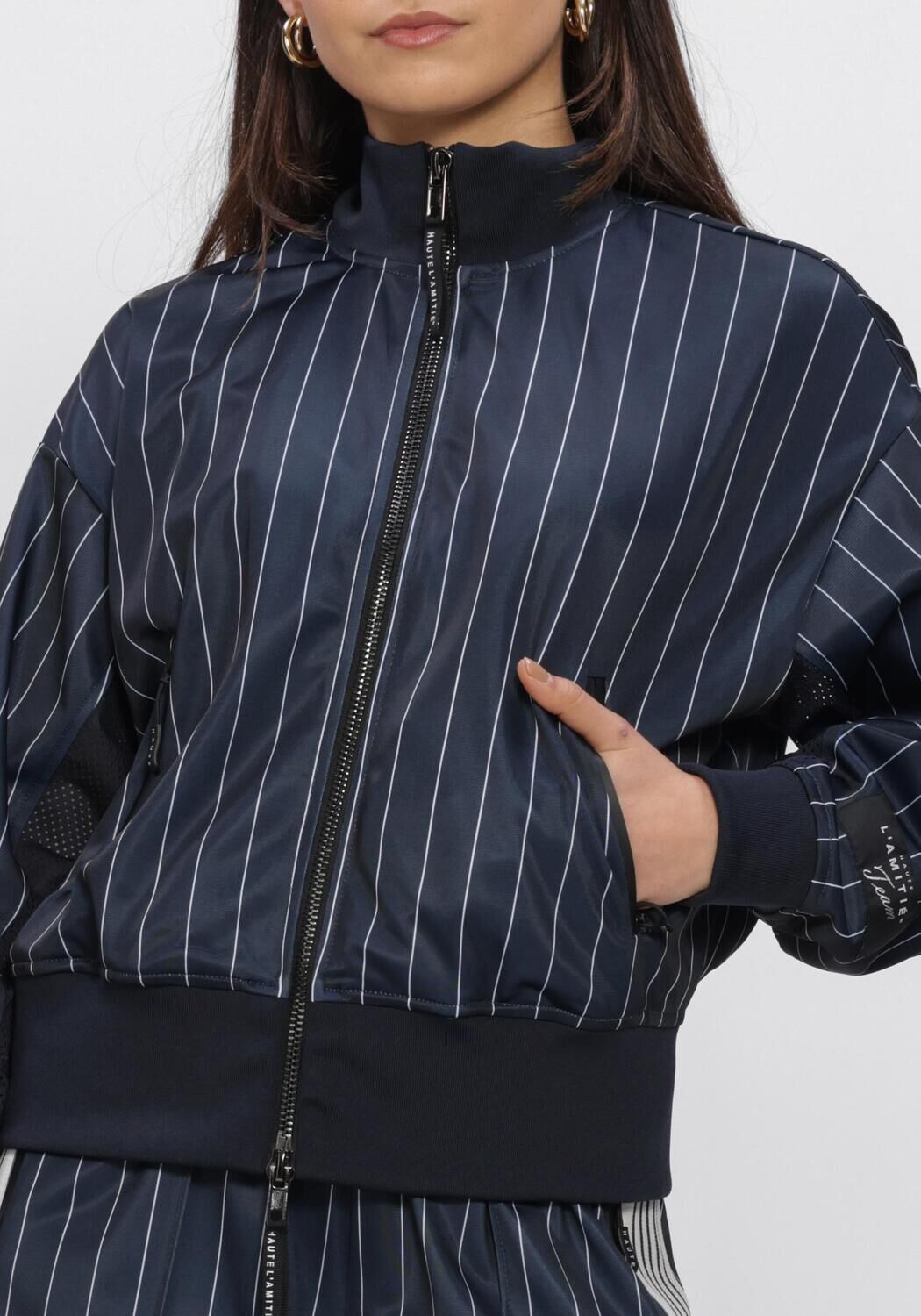 Dunkelblau HAUTE L'AMITI&Eacute; Pullover & Cardigans PIN STRIPE ZIP SWEAT - large