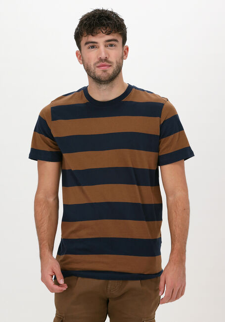 Dunkelblau SELECTED MEN T-shirt SLHSILAS STRIPE SS O-NECK TEE - large