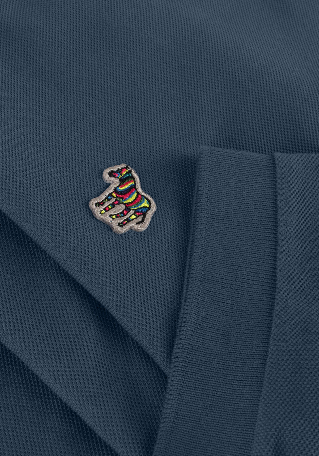 Blaue PS PAUL SMITH Polo-Shirt MENS SLIM FIT SS POLO SHIRT ZEBRA - large