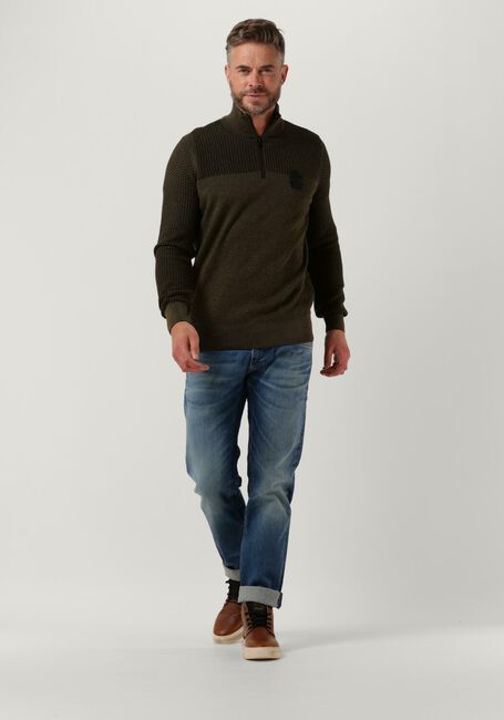 Dunkelgr&uuml;n PME LEGEND Pullover HALF ZIP COLLAR COTTON PLATED - large