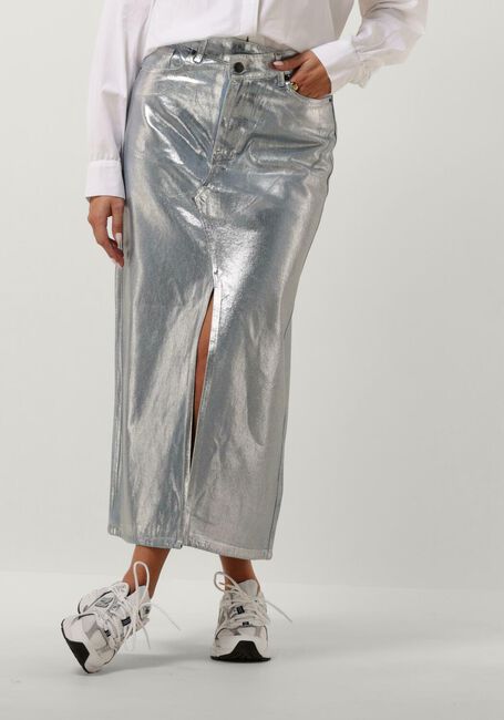 Hellblau CO'COUTURE Maxirock FOIL DENIM SKIRT - large