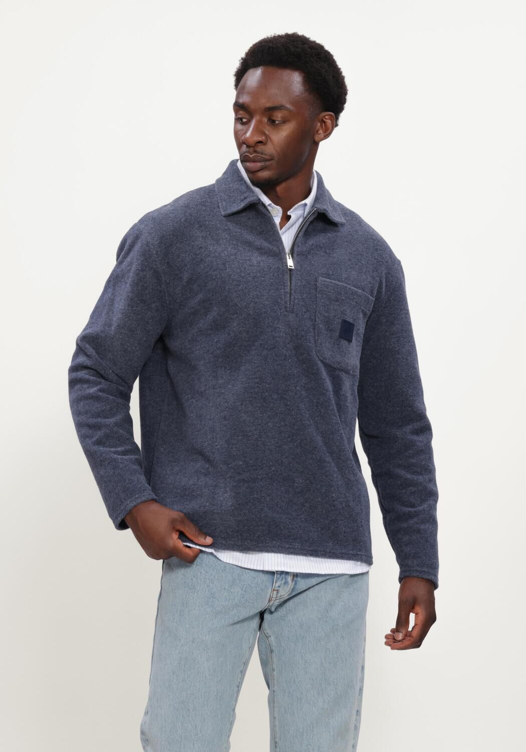 Dunkelblau THE GOODPEOPLE Pullover LEO - large